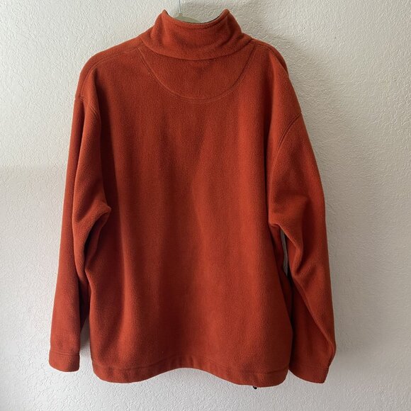 St. Johns Bay Fleece Pullover Sweater Mens Large Rust Orange Half Zip & Stand Co - Picture 5 of 11